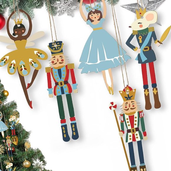Nutcracker Christmas Ornaments 20pc Holiday Decor Wood Tree Decorations Xmas New - Picture 1 of 13